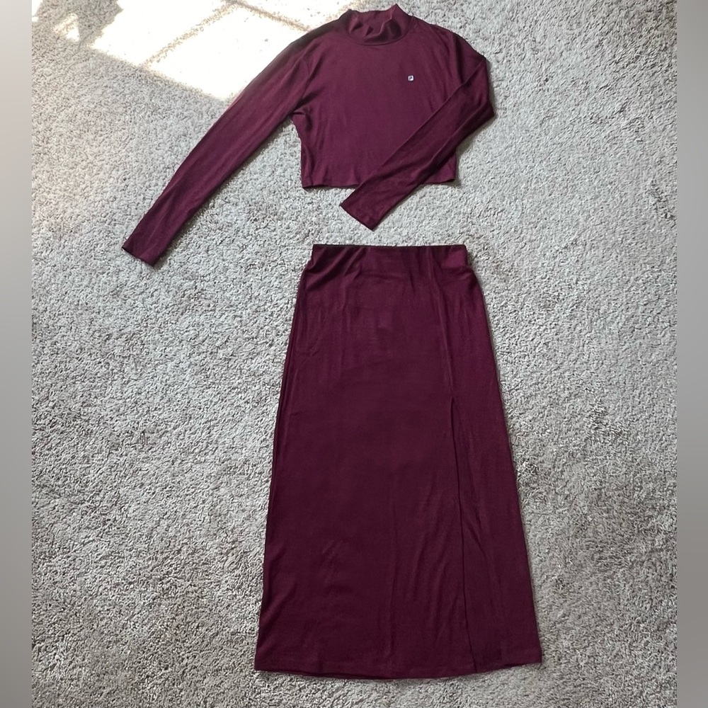 Fila Two Piece Jersey Top and Midi Skirt